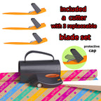 PERFYCUT Wrapping Paper Cutter with 3 Replaceable Blade Sets for Birthday Paper Gift Wrapping Paper Roll Cutter and Christmas Wrapping Paper Cutter Tool Tube Holder Slidding Slicing.