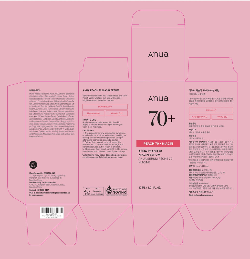 Anua Peach 70 Niacinamide Serum, Daily Glow Serum For Face, Skin Tone & Dullness Care with Vitamin B12, Lightweight, Hydrating For Glass Skin Effect, Korean Skin Care, 1.01 fl.oz