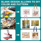 MAFYE 30-Pack Sublimation Blanks Tote Bags, 15 Canvas Tote & 15 Makeup Bags
