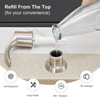 GAGALIFE Kitchen Sink Soap Dispenser with 17 Ounce Large Bottle (Brushed Nickel), Built in Sink Soap Dispenser Sink Mounted Soap Dispenser Refill from Top, G080BN