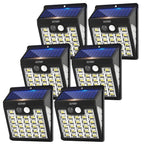 kuyimy Solar Lights Outdoor, 72 LED Motion Sensor Wall Light, IP65 Waterproof and 3 Lighting Modes, Solar Powered Security Wireless Light Outside for Patio, Garden, Fence, Porch, Front Door(6 Packs)