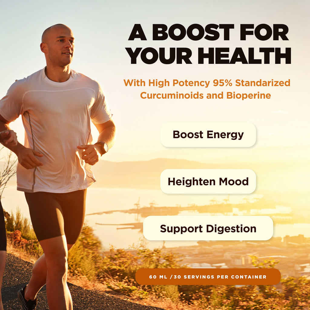 Ultra6 Nutrition Liquid Turmeric Curcumin Extract with Black Pepper - Turmeric Drops with Bioperine - Easy-to-Take Supplements Made in USA (60ml)
