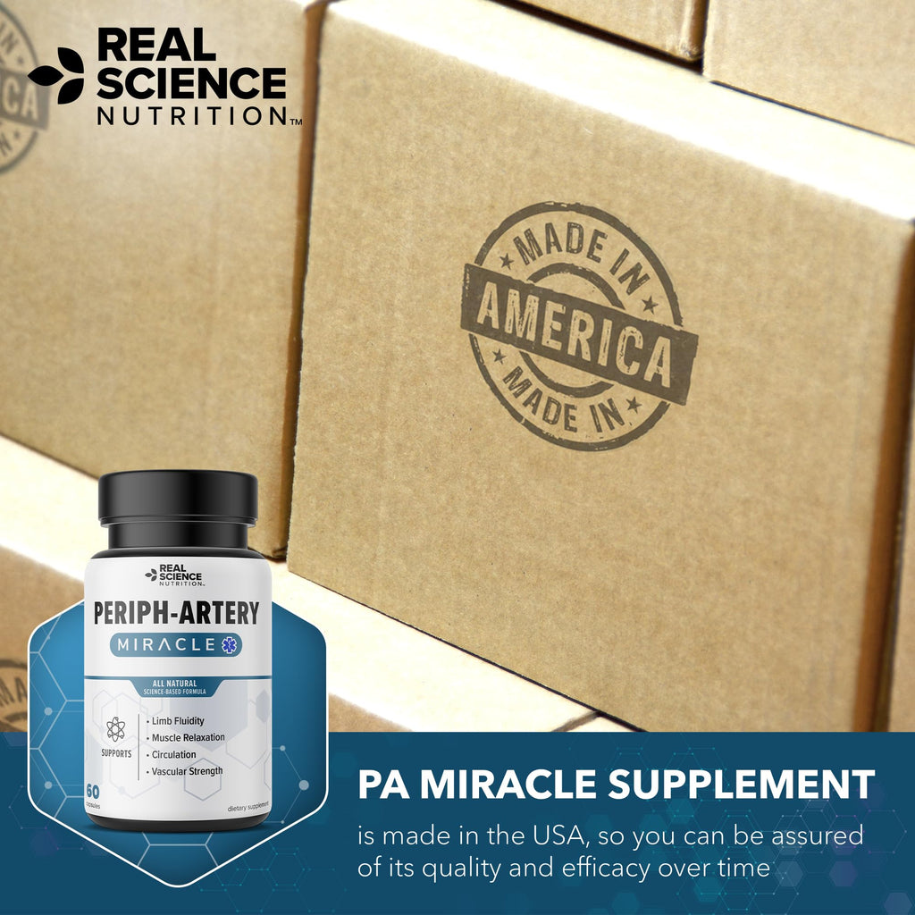 Real Science Periph-Artery – Vascular Supplement for Blood Circulation & Vascular Strength Support – with Vinitrox & GABA for Muscle Relaxation & Limb Fluidity – Made in USA, 60 Capsules