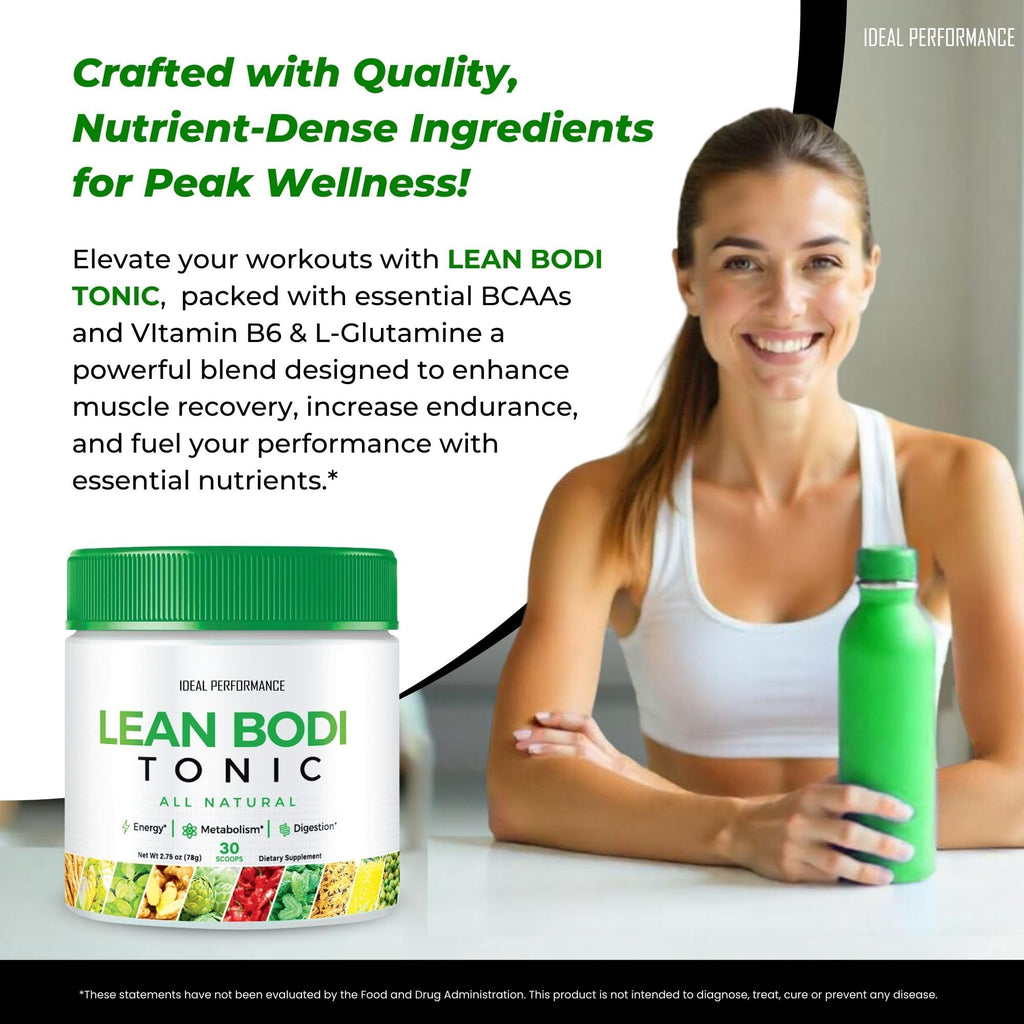 Lean Bodi Tonic Powder Official Formula, LeanBodi Tonic All Natural - Maximum Strength with Vitamin B6, BCAA, LeanBodi Powder Support, Lean Bodi Advanced Formula Reviews (1 Pack)