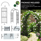 SCENDOR Garden Arbors, Curved Metal Endurable Iron Trellis Plants Stand Use for Outdoor Garden Arbor Climbing Plants Wedding Arches Ceremony