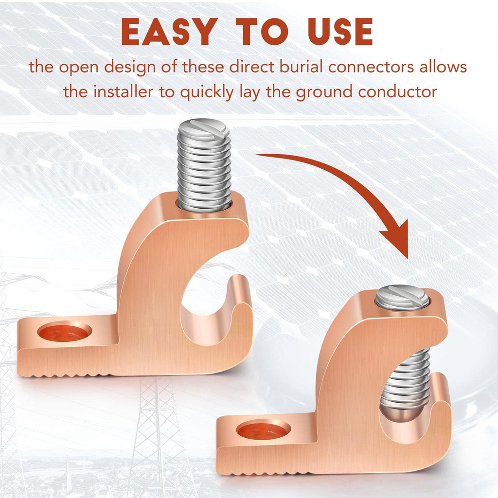 Landhoow 40 Pack Lay in Connector Pool Bonding Lug Copper Conductor Lay in Connector Copper Lay in Lugs AWG for Grounding Swimming Pool and Conduits, 4-14 Wire Range