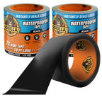 Gorilla Waterproofing Tape, Black, 4" x 10' (Pack of 2) - Permanent Weather Resistant Seal for Leaks and Repairs
