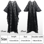 Mepase Boho Witch Lace Kimono Kaftan Dress Robe Beach Bikini Swimsuit,Black