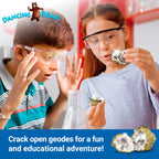 DANCING BEAR 25 Break Your Own Geodes, (Medium 1-1.5") 90% Hollow, Crack Open & Discover Amazing Surprise Crystals Inside! Educational Info and Instructions Included, Fun Party Favors & Prizes