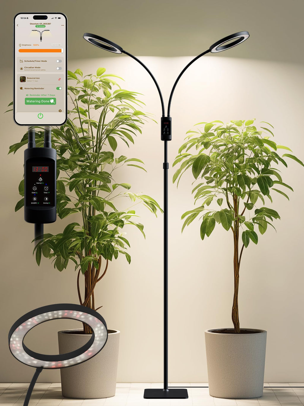 48W Smart Grow Lights for Indoor Plants, Full Spectrum LED Plant Light