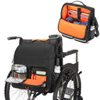 samdew Large Wheelchair Bag to Hang on Back, Wheelchair Accessories Backpack for Adult & Senior, Wheelchair Pouch with Medicine Storage Insulation Pocket & Shoulder Strap, Bag Only