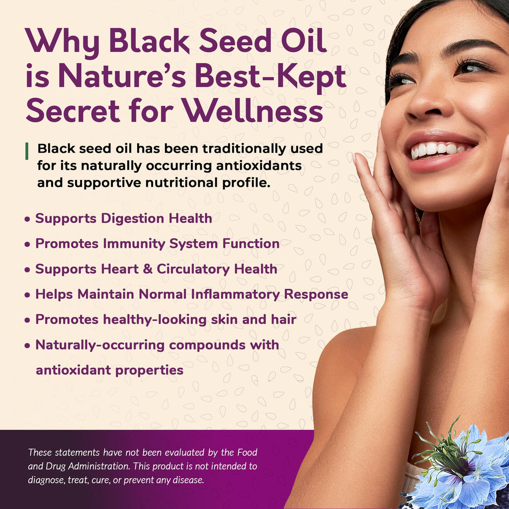 BioNatal Ethiopian Black Seed Oil – Cold Pressed Nigella Sativa Producing Black Cumin Seed Oil, Unrefined & Non-Filtered, High TQ Up to 4.64% – Supports Immune System, Digestion & Joints 16oz Glass