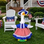 Xroyniu 4th of July Porch Goose Outfits, Patriotic Goose Outfit Costume for Plastic/Cement Statue, Independence Day Goose Clothes for USA 250th Anniversary Garden Patio Decor