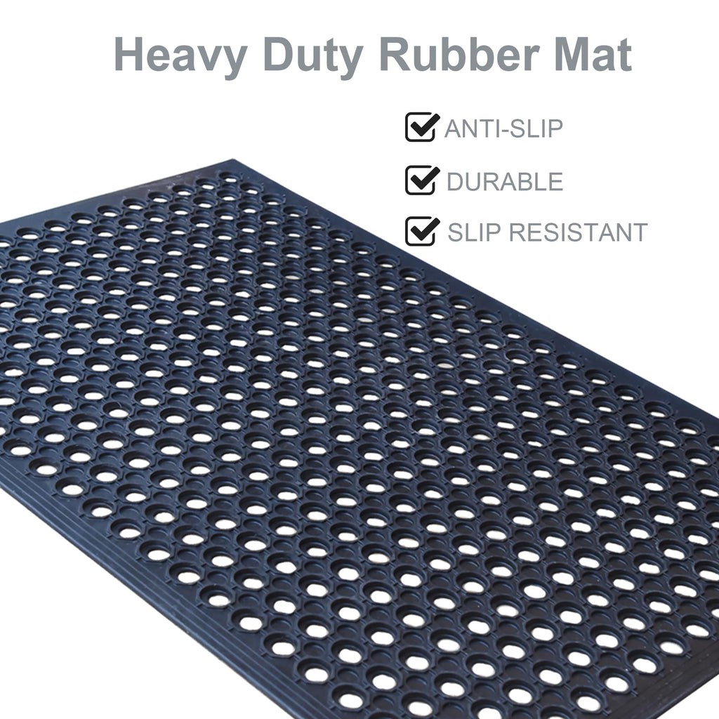 OrangeStar 4-Pack Anti-Fatigue Rubber Floor Mat 24"x36"