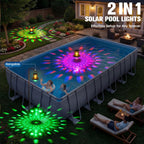 Floating Pool Lights,2026 Upgraded Solar Powered Pool Lights that Float,Flickering Flame Floating Solar Lights for Pool Lighting,Hangable IP68 Waterproof Swimming LED Pool Lights for Party,Outdoor-1PC