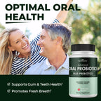 Oral Probiotics Supplement with Prebiotics - Supports Healthy Teeth Gums Mouth and Fresh Odorless Breath for Adults - Strawberry Flavored Chewable Dental Probiotic (60 Tablets, 60 Day Supply)