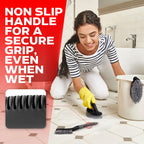 Scrub Brush Set of 3pcs - Cleaning Shower Scrubber with Ergonomic Handle and Durable Bristles - Grout Cleaner Brush - Scrub Brushes for Cleaning Bathroom/Shower/Tile/Kitchen/Floor/Bathtub/Carpet