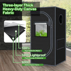 24"x24"x55" 600D Mylar Hydroponic High Reflective Grow Tent for Plants