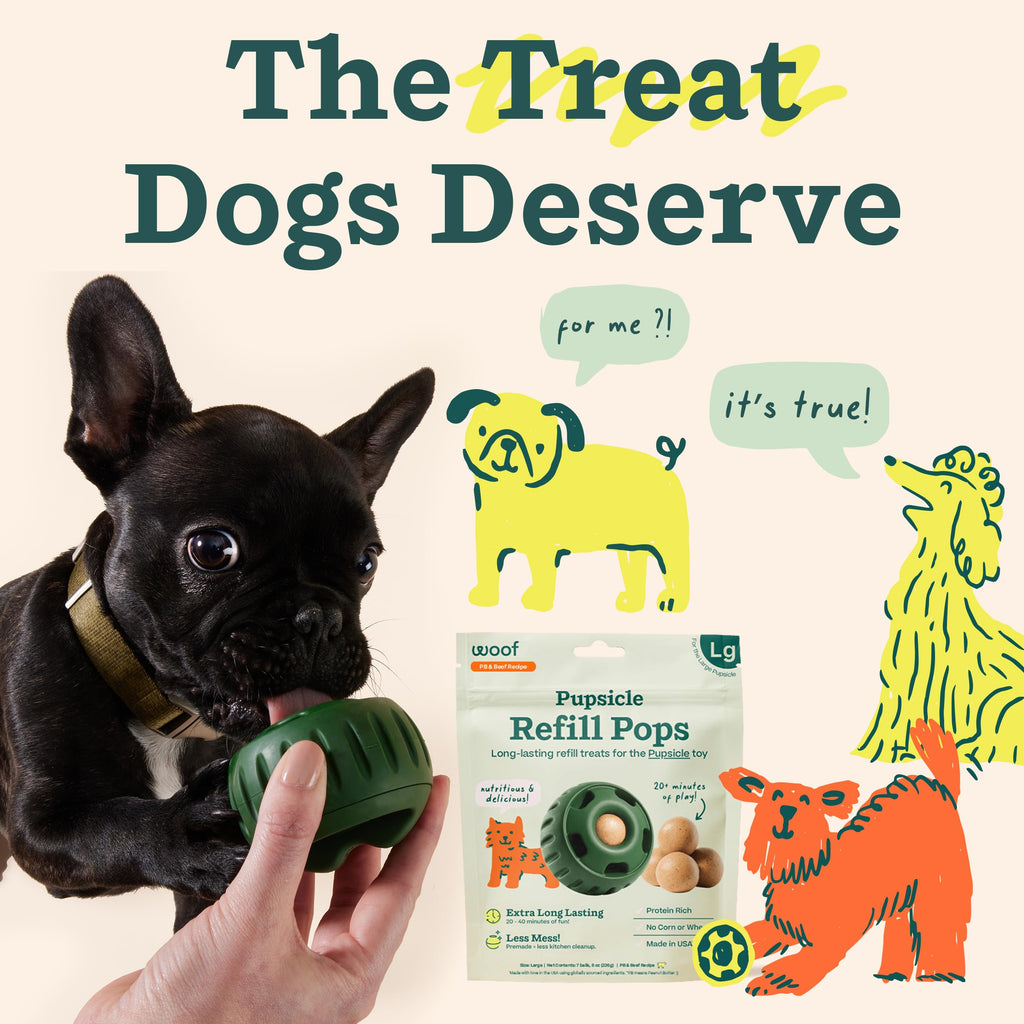 WOOF Pupsicle Peanut Butter & Beef Refill Pops Dog Treats, Large, 2 Pack