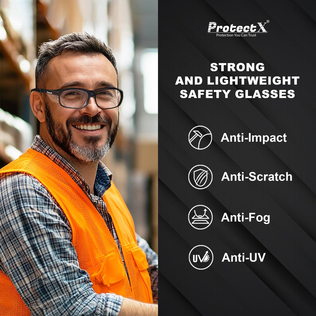 ProtectX Safety Reading Glasses 2.0 Diopter, Safety Glasses with Readers 2.0, Reader Safety Glasses 2.0, ANSI Z87.1 Rated