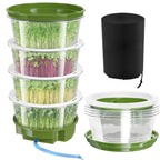 4 Tier Stackable Sprouts Growing Kit with Drain Hose, Microgreens Trays
