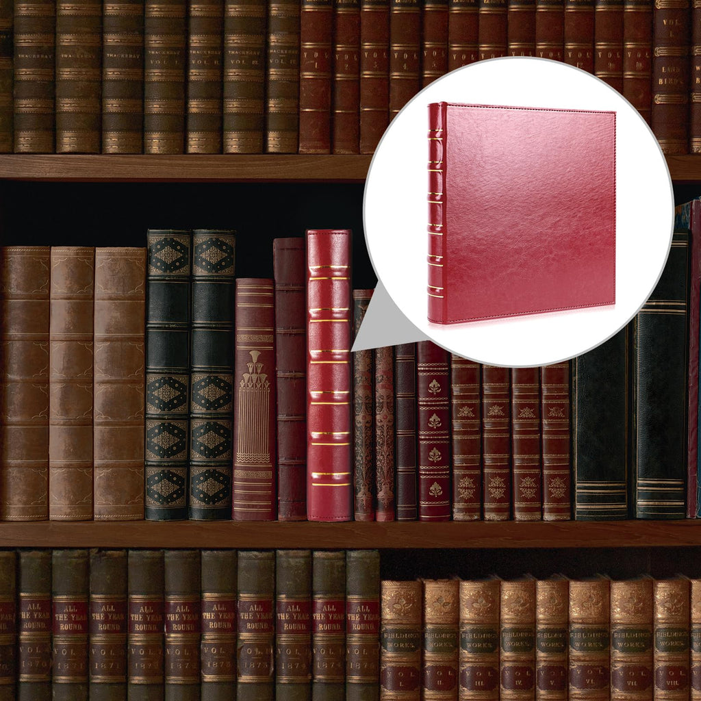 WOT I Deluxe Trading Card Binder, 450 Pockets Collectible Card Binder Sleeves, Refillable Leather 3 Ring Binder with Side-load Pocket Card Pages for Holding Cherished Cards - Red