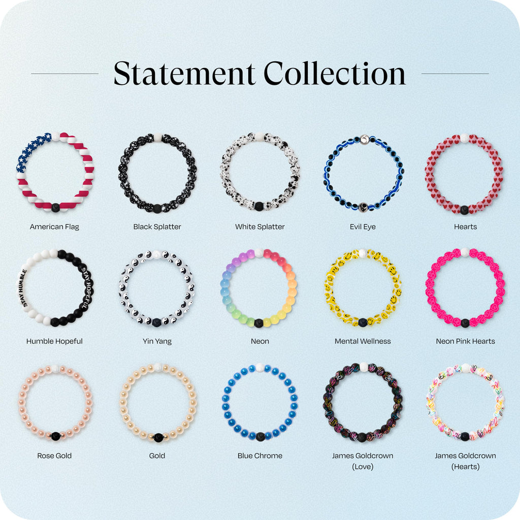 Lokai American Flag Beaded Silicone Bracelet for Women & Men, XL Jewelry