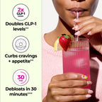 HUM Flatter Me Fiber Supplement for Women & Men, Prebiotics & Digestive Enzymes to Support Weight & Bloating, Digestive & Gut Health, Fiber Powder Drink Mix, Strawberry Lemon - 10 Servings