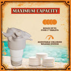 Cow Skull Floating Pool Chlorine Dispenser - Large Capacity Floater for 3'' Tabs, Adjustable Flow, Unique Added Buoyancy, Weather Durable PP & ABS