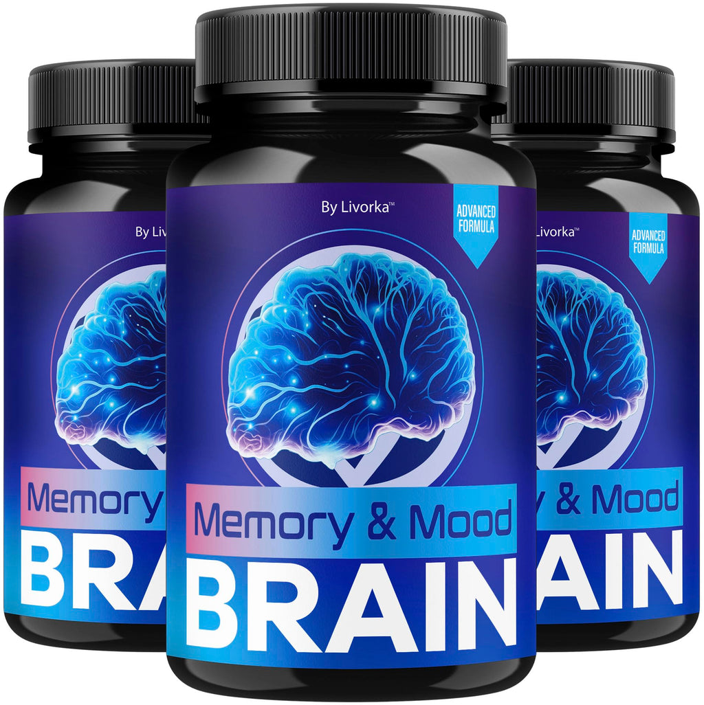 (3 Pack) Memory Mood and Brain Capsules - Official Daily Support Brain Health Supplement Pills Advanced Formula, Memory & Mood Brain & Memory Focus Reviews, 180 Capsules for 3 Months