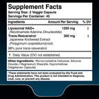 WELLNESS LABSRX Liposomal NAD Supplement, 1500mg - NAD Resveratrol Supplement for Women and Men, NAD+ Support Cellular Health, Energy & Anti Aging - 2 Pack