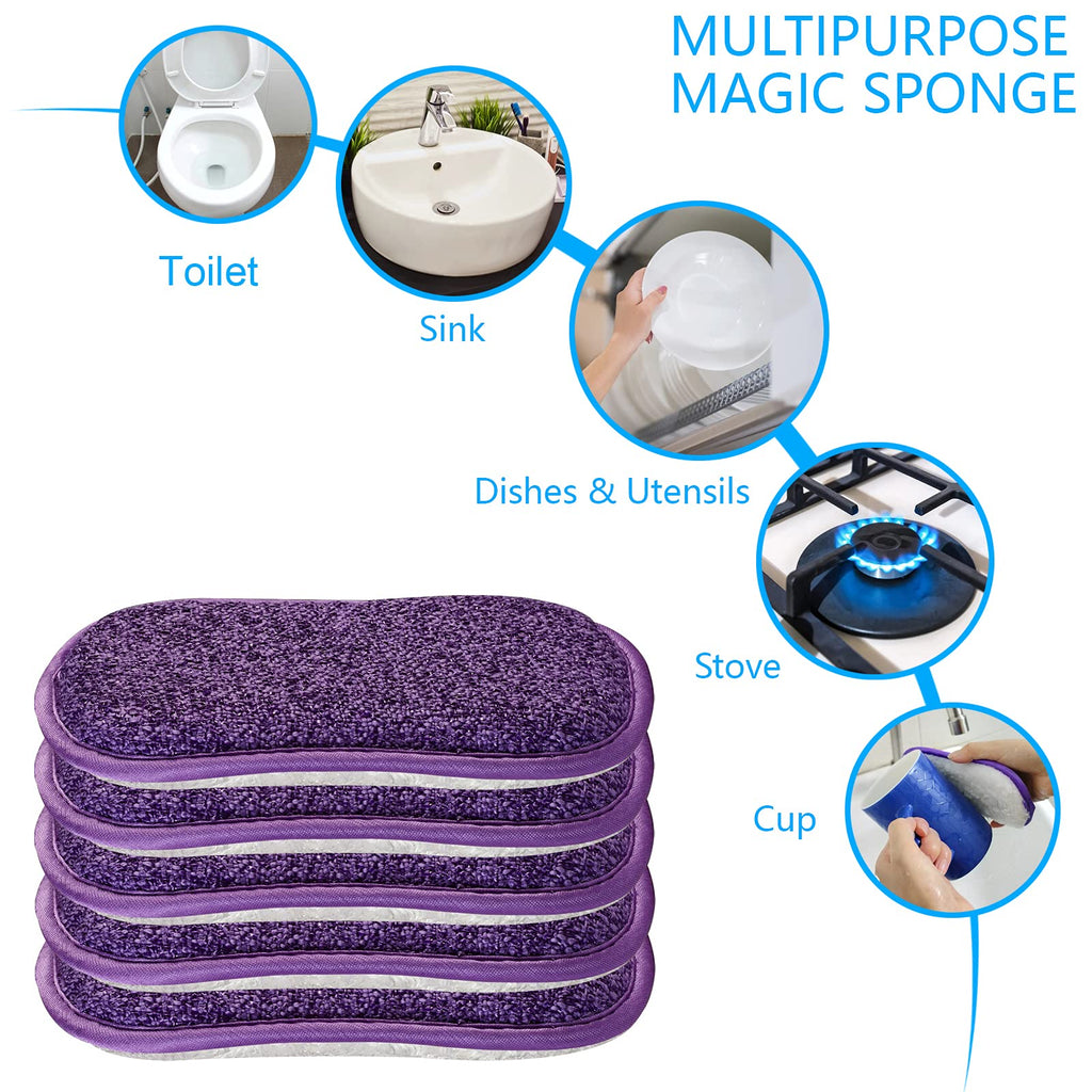 10 Pack Kitchen Dish Sponges Scrubber Non-Scratch Multi-Purpose Dishcloths, Sponge Along with Heavy Duty Scouring Power - Effortless Cleaning of Dishes, Pots and Pans