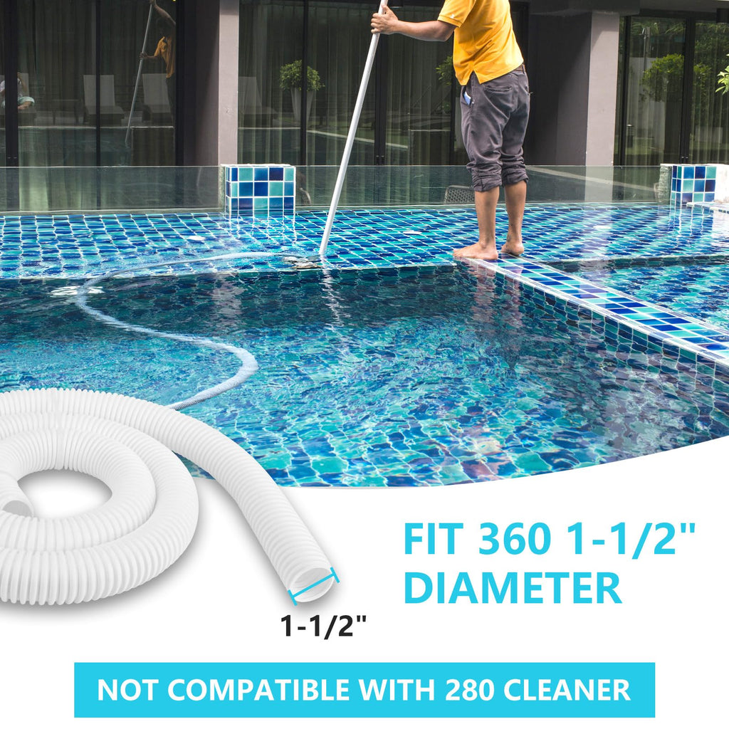 9-100-3102 6-Ft Cuffless Feed Hose Replacement for Polaris Pool Cleaner Parts Fit for Polaris Pool Cleaner 360 1-1/2" Diameter - 2 Pack