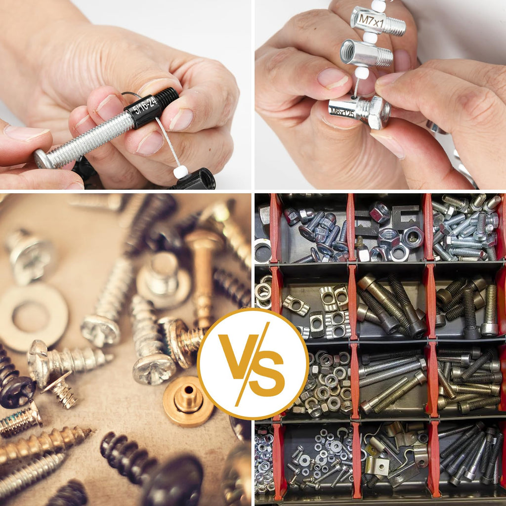 Nut and Bolt Thread Checker 45 Male/Female Thread Gauges (24 SAE/Inch & 21 Metric) Nut and Bolt Thread Size Checker Thread Identifier Gauges for Quickly Identify and Verify