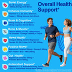 Methylated Multivitamin for Women & Men Gummies w/ Omega-3, Calcium, D3 K2, Methylfolate & B12, TMG, Daily Vitamin A, C, E, B Complex, Magnesium, CoQ10, Probiotic for Overall Health- Vegan, Sugar Free