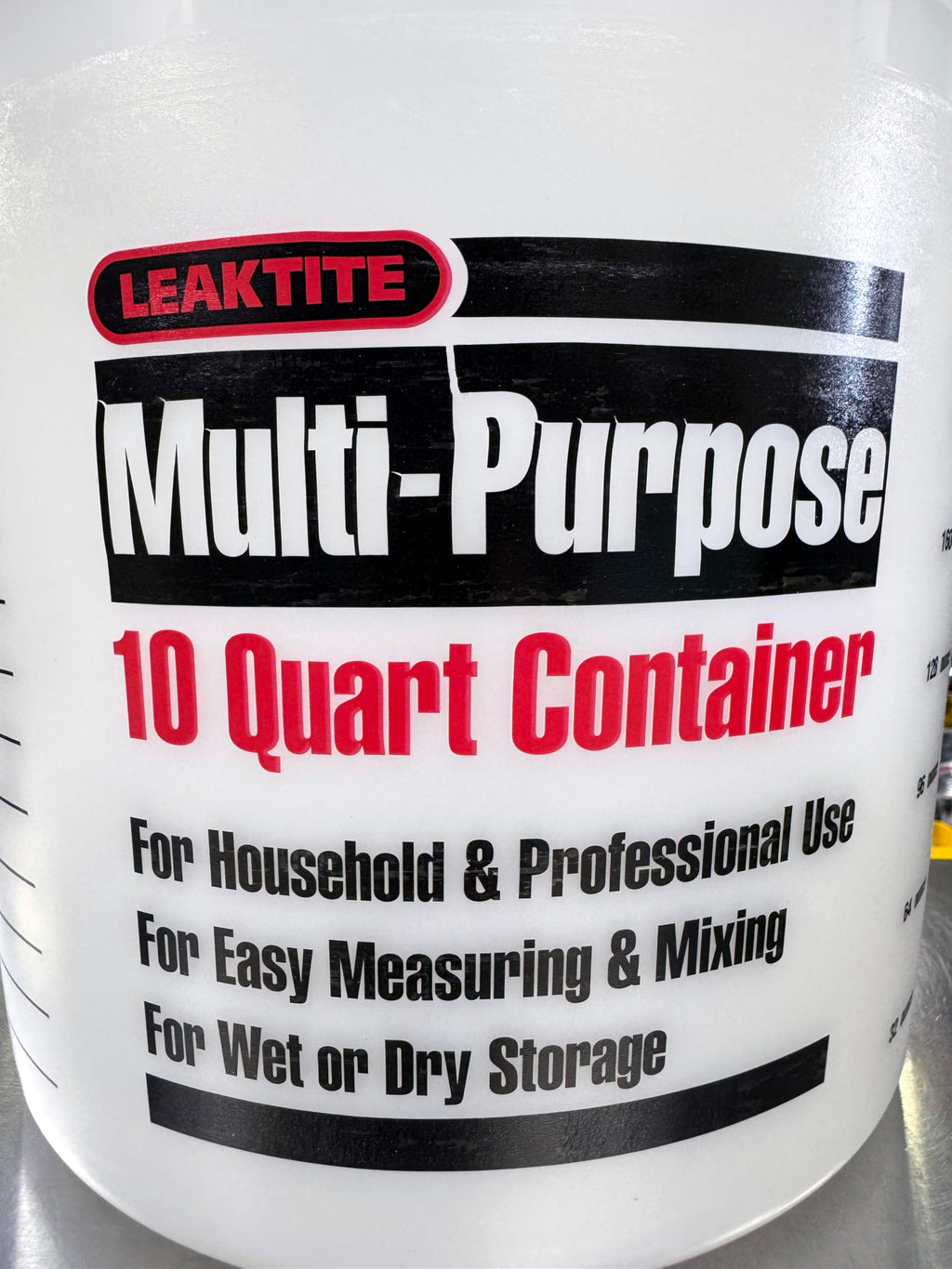 Leaktite 10Q12NM0012 10 Qt Multi-Purpose Pail W/Reinforced Rim, 10Qt