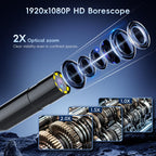 50FT Endoscope Camera with Light, 1080P HD Borescope Inspection Camera with 8 LED Lights, IP67 Waterproof Sewer Tools Snake Camera with 4.3" IPS Screen, 50Feet Semi-Rigid Cable for Father's Day