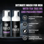 Skin Elements Men's Intimate Wash Combo | Pack of 2 | Jabon Intimo Hombre | Tea Tree Oil + Passion Fruit | pH Balanced Foaming Wash | Soothes, Refreshes & controls Bad Odor | (240 ml)