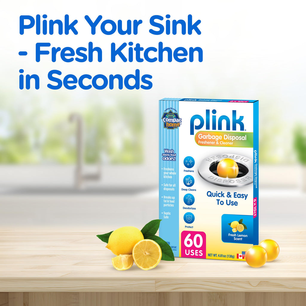 Compac Home Plink Garbage Disposal Cleaner and Deodorizer 60ct VALUE PACK - Lemon