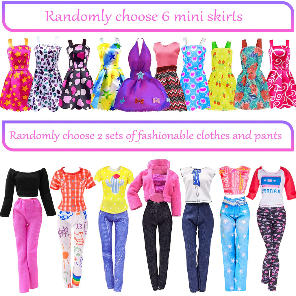 iBayda 139pcs 11.5-inch Fashion Doll and Wardrobe Playset: Wedding Dress, Outfits, Shoes, Bags, Necklace, DIY Stickers Accessories