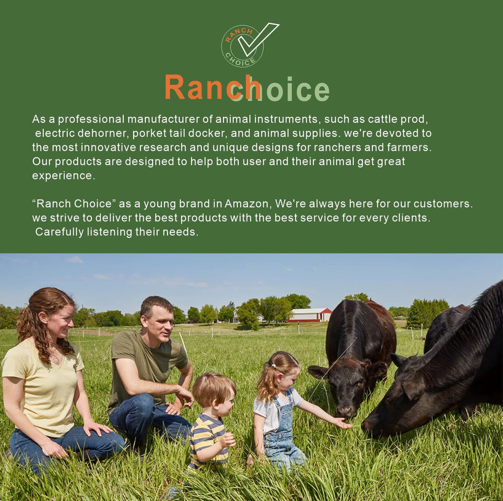RANCH CHOICE Rechargeable Livestock Prod for Cows Sheep Electric Cattle Prod for Cow Dog Hog Animal Prod with Flexible Shaft (Total 43 INCH)