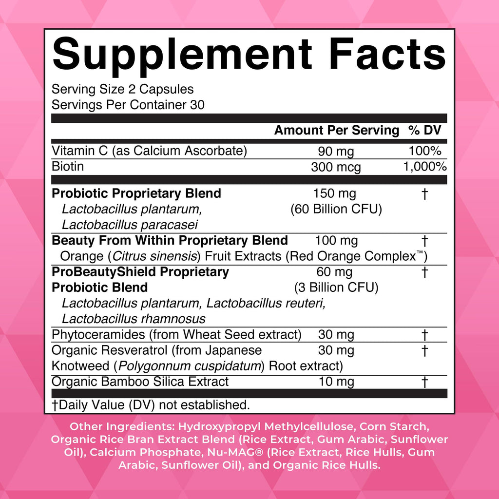 MaryRuth Organics Probiotic Beauty Capsules | Vegan Collagen Support | Anti Aging | Gut Health | Hair Skin and Nails Vitamins | Skin Care | Biotin | Non-GMO Project Verified | 60 Count