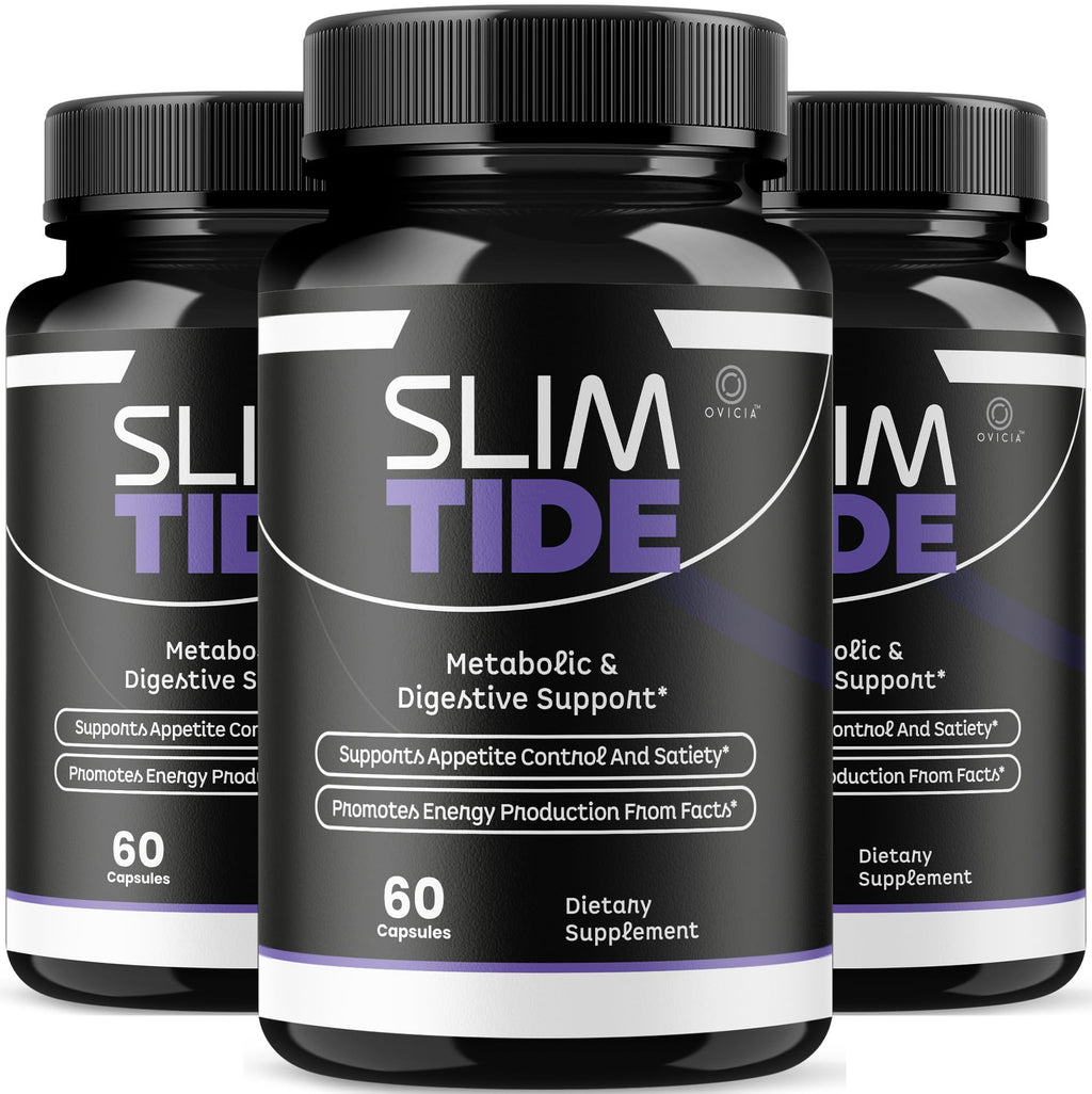(3 Pack) Slim Tide Capsules - Official Slimtide Advanced Weight Management Formula with Natural Ingredients, Slim Tide Advanced Pills for Wellness & Overall Health Support, 180 Capsules for 3 Months