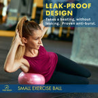 ProBody Pilates Small Exercise Ball - 9 Inch Workout Ball for Stability, Barre, Yoga, Core & Physical Therapy, Home Gym & Office Use (Pink)