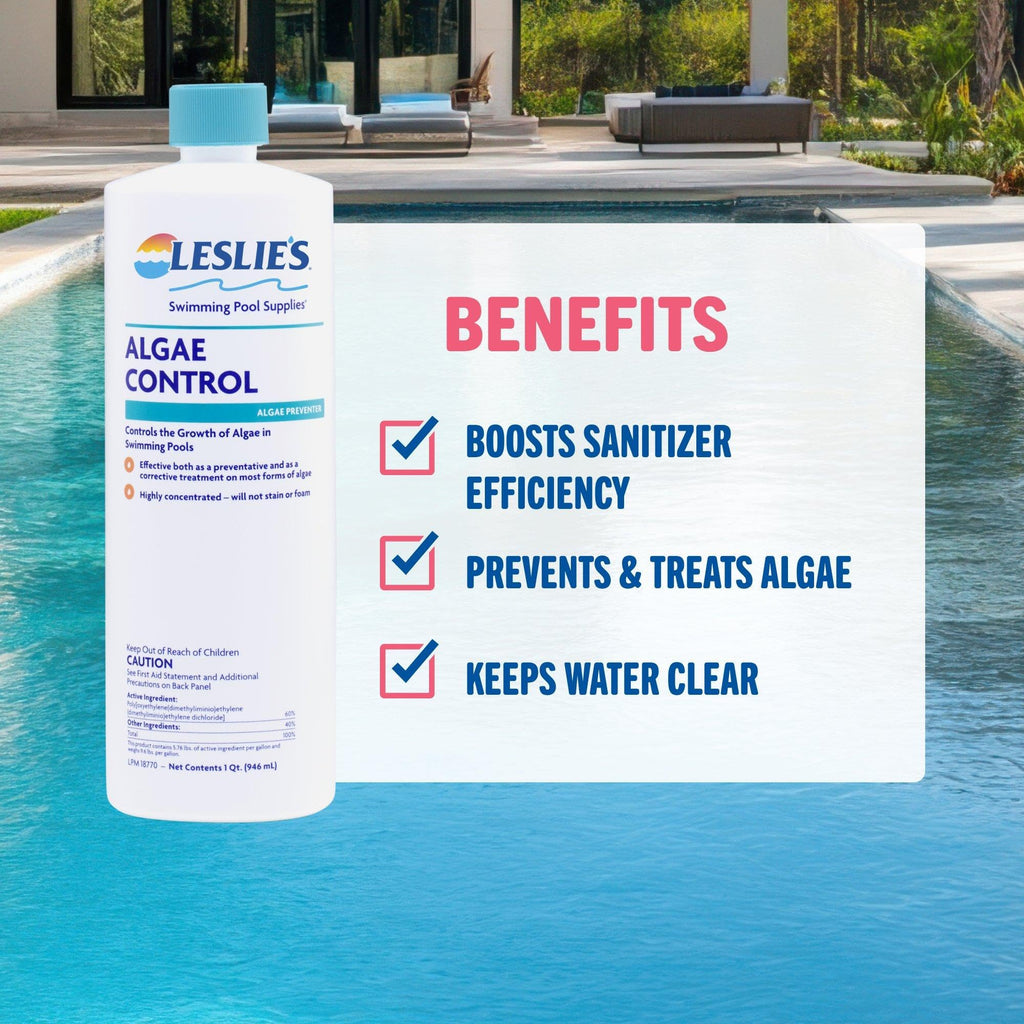 Leslie's Algae Preventative - Non-Staining Algae Control for Swimming Pools, Spas, and Hot Tubs - 1 Gallon