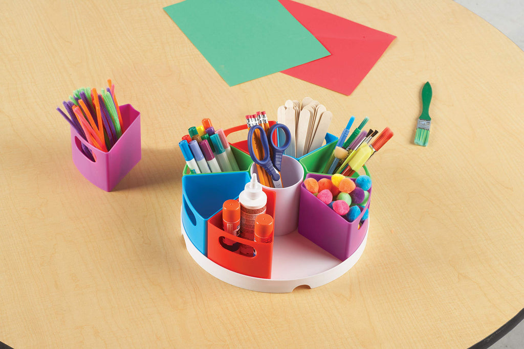 Learning Resources Create a Space Storage Center - Toy Desk Organizer, Classroom Workspace Must Haves, Homeschool Organization, Arts & Crafts, Rotating Caddy, Office & Teacher Supplies