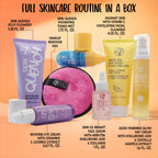 W7 Beauty Blast Skincare Secrets Set - Complete Full Size Skincare Routine with Day Cream, Serum, Cleansers, Toner Mist, Eye Cream and Makeup Remover Pad