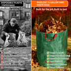 Maziloxe 3Pack 72Gal Tear-Resistant Reusable Yard Waste Bags with Gloves