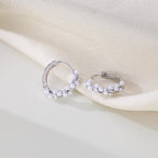 SLUYNZ 925 Sterling Silver Pearls Twist Hoop Earrings for Women Teen Girls Pearls Hoop Earrings Wedding Bridal Earrings (A-SILVER)