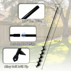 TCBWFY 2x32 Inch Auger Drill Bit for Planting - Long Handle Easy Planter Garden Auger - Bulb & Bedding Plant Augers - Post Hole Digger for 3/8”Hex Drive